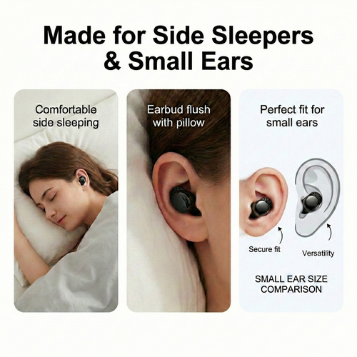 Wireless Earphone Sleep Earbuds for Side Sleepers Wireless Earbuds Comfortable Noise Blocking Music Sleep Dual Mode