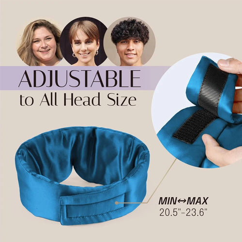 Silk Sleep Mask Soft Pressureless Sleeping Mask 100% Mulberry Silk for Eye Skin Anti Wrinkles,Adjustable Wide Velcro Ear Cover