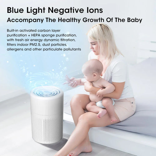 Mini Desktop Air Purifier Portable Air Purifier Household Air Cleaner With HEPA Filter Air Freshener Odor Remover Air Cleaner