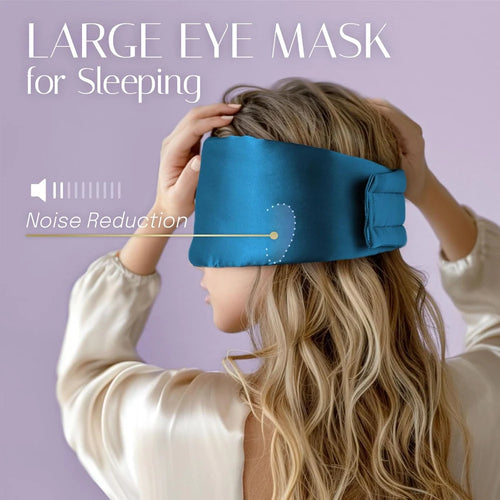 Silk Sleep Mask Soft Pressureless Sleeping Mask 100% Mulberry Silk for Eye Skin Anti Wrinkles,Adjustable Wide Velcro Ear Cover